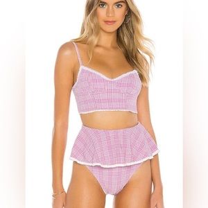 Beach Riot x V. Chapman pink swim set